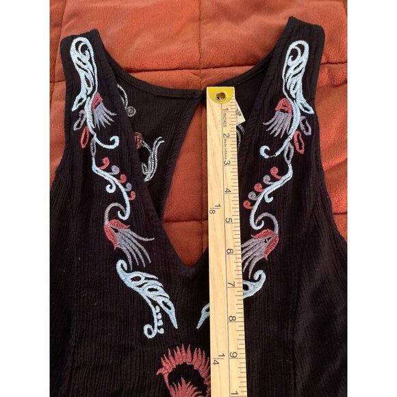 Intimately, free people, halter dress , tassels Boho Black Embroidered Lady Sz S - Picture 8 of 16